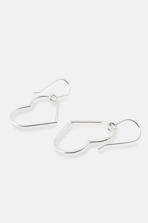 MHL earrings open hearts silver