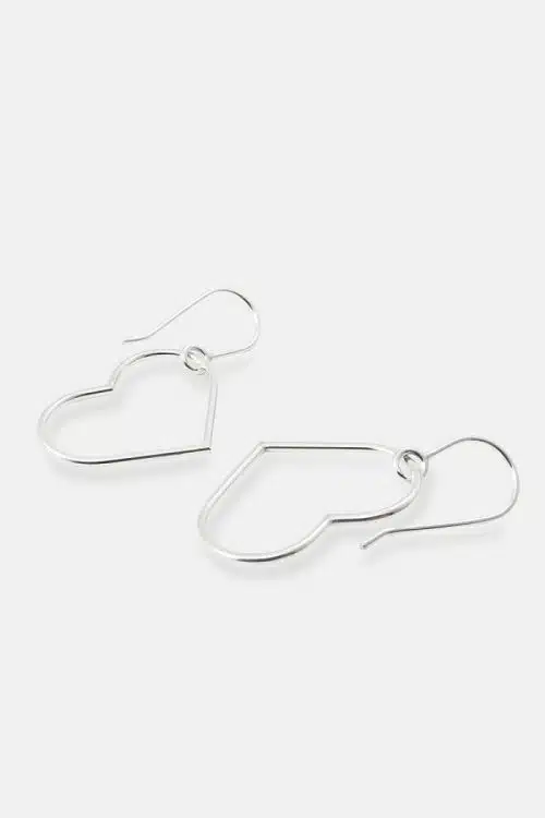 MHL earrings open hearts silver