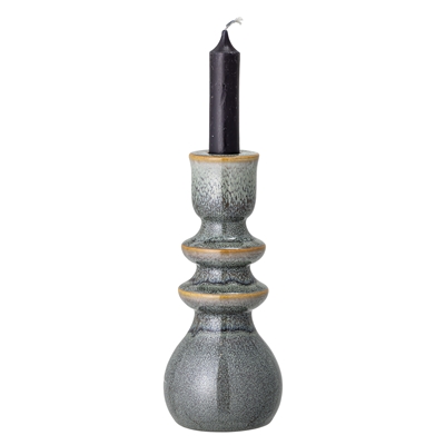 BL Candlestick Green stoneware 8x19cn