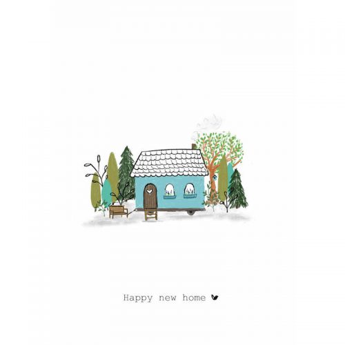 Nadine Kaart dubbel + Happy New Home blauw