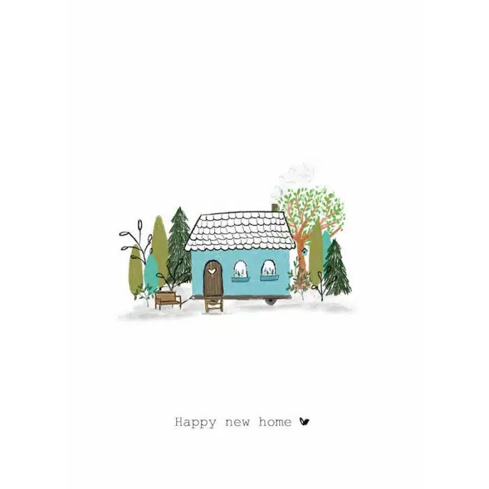 Kaart Happy New Home Blue