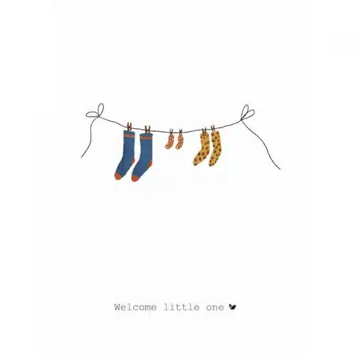 Kaart Welcome Little One socks