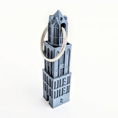 Domtoren Sleutelhanger 3D grijs