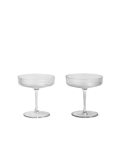Ferm Ripple champagne saucers clear set 2