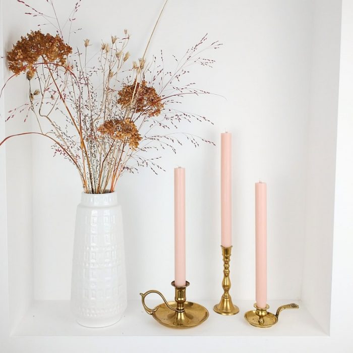 RL Set van 3 kaarsen 30cm apricot pink