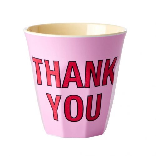 Rice cup M Thank You pink