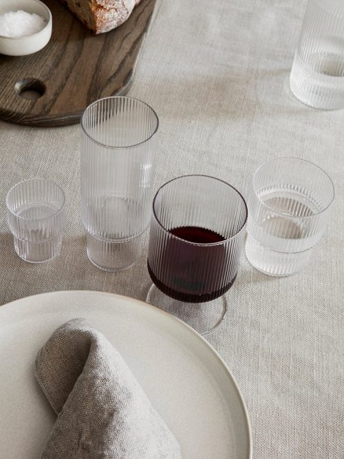 Ferm Ripple Wine glass clear set 2