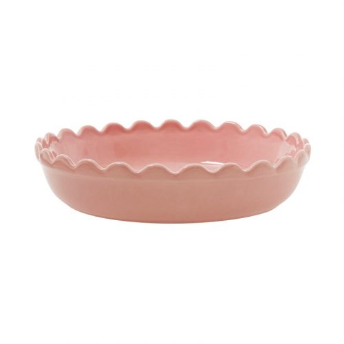 Rice stoneware pie dish Small Soft Pink