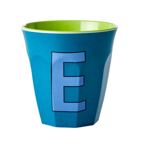 Rice cup M alfabet E blauw