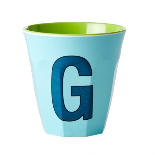 Rice cup M alfabet G blauw
