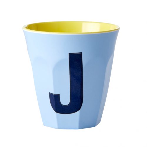 Rice cup M alfabet J blauw