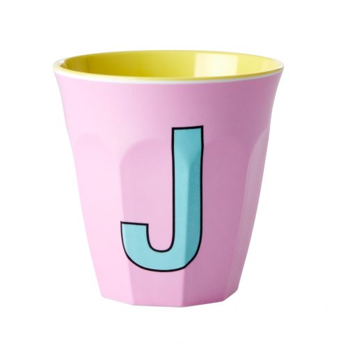 Rice cup M alfabet J roze