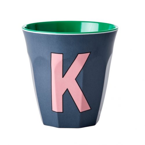 Rice cup M alfabet K blauw
