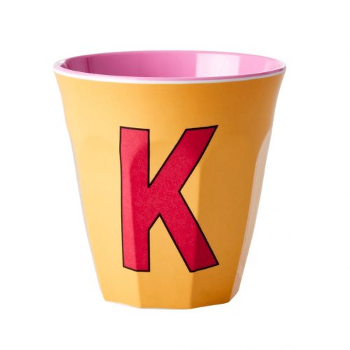Rice cup M alfabet K roze