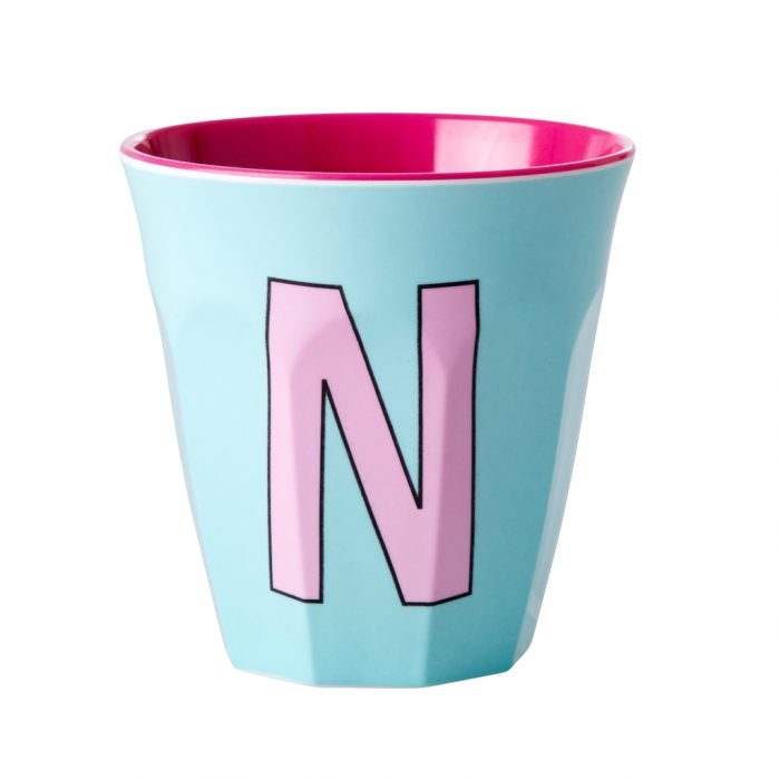 Rice cup M alfabet N roze