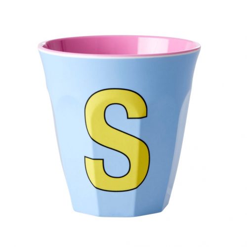 Rice cup M alfabet S roze