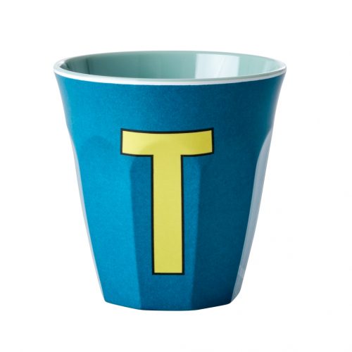 Rice cup M alfabet T blauw