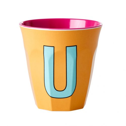 Rice cup M alfabet U roze