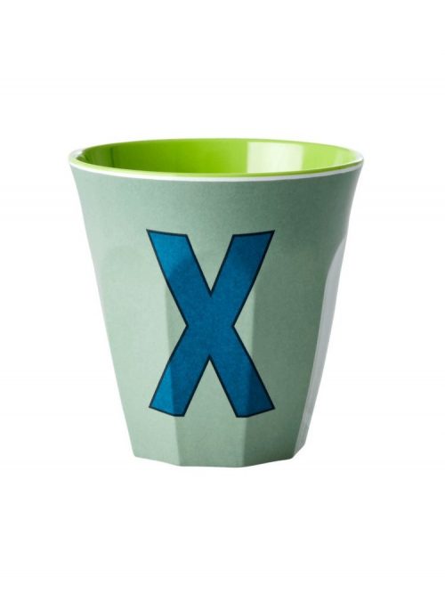 Rice cup M alfabet X blauw