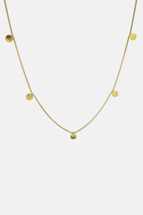 MHL necklace five discs 45cm gold