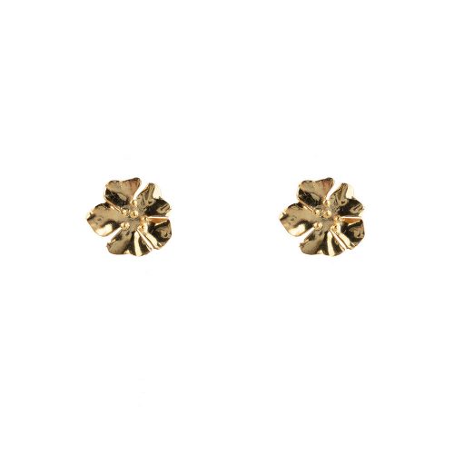 BB Earring Medium Folded Flower Stud gold