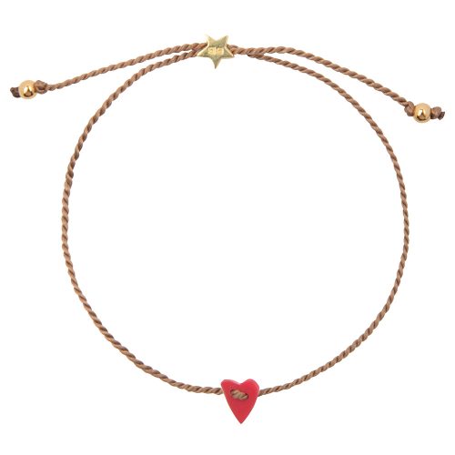 BB Heart Bracelet Gold Red