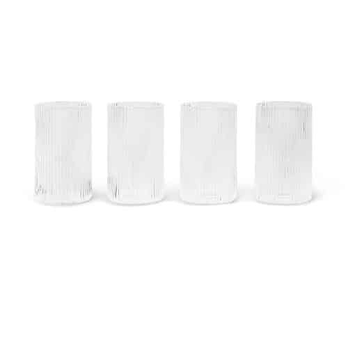 Ferm Ripple Verrines glass clear set 4