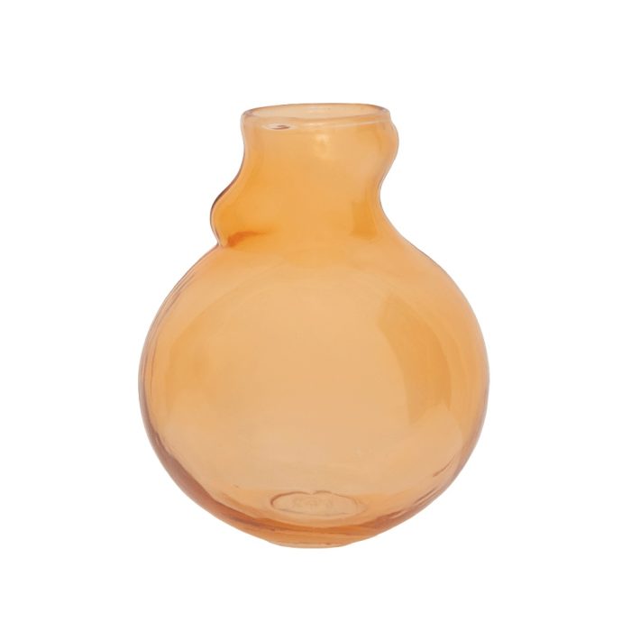UNC Vase recycled Glass Quirky apricot nectar