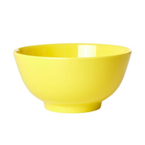 Rice melamine bowl medium Effen Yellow