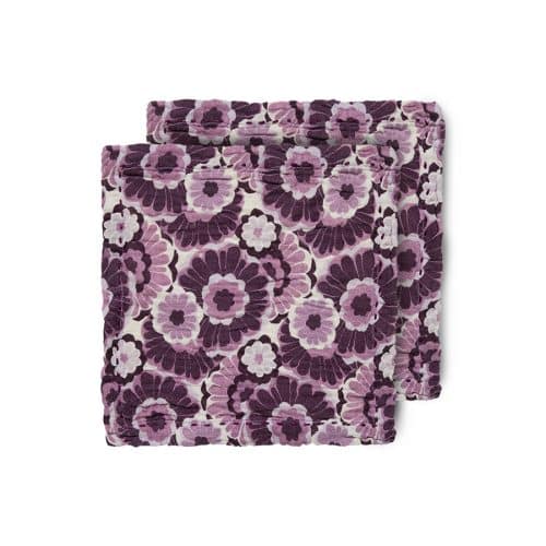 HK Cotton Napkins Floral Burgundy set/2