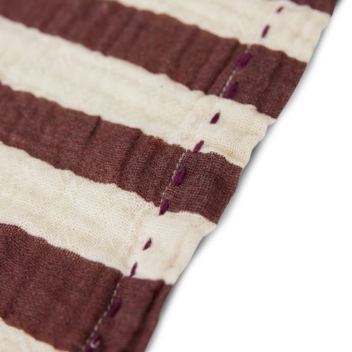 HK Cotton Napkins striped burgundy set/2