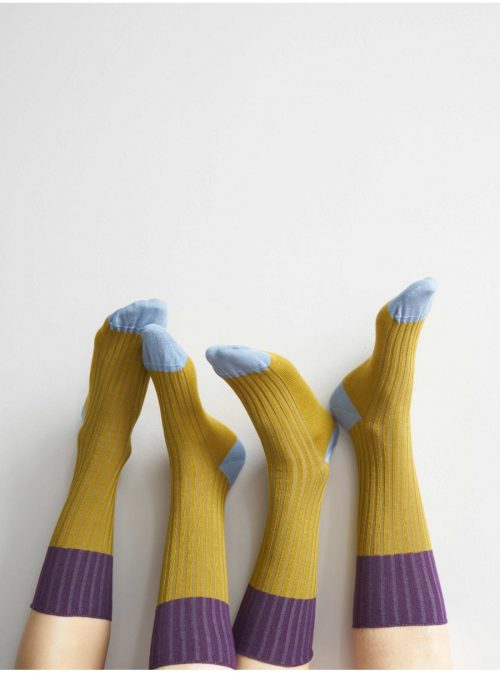 La Cerise socks Yvette Savora 36/38 paars/oker/blauw