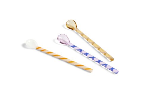 HAY Glass Spoons Spice set 3 amber pink white