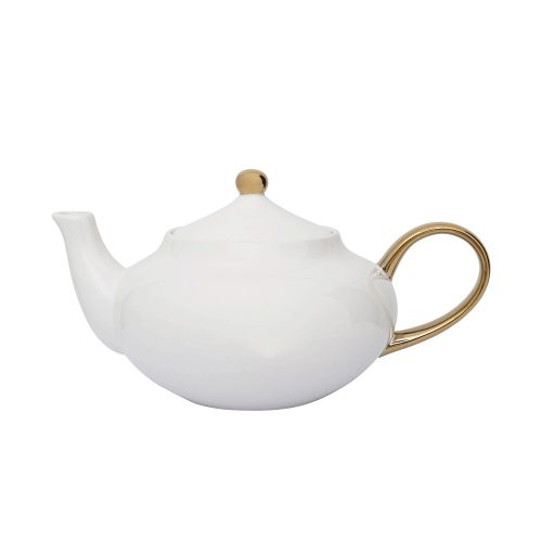 UNC Good Morning Tea Pot White & Gold