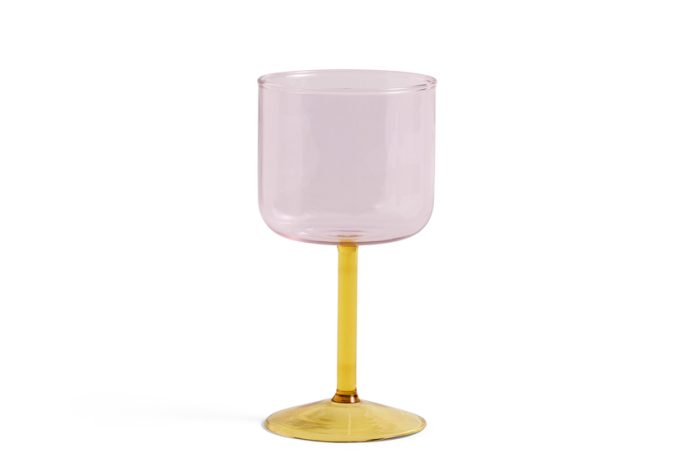 HAY Tint Wine Glass set 2 pink yellow