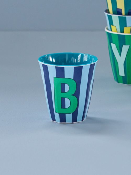 Rice cup M alfabet B blauw streep