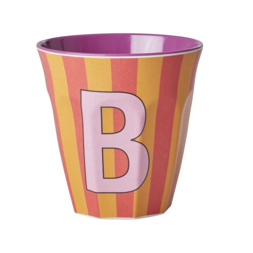 Rice cup M alfabet B roze streep