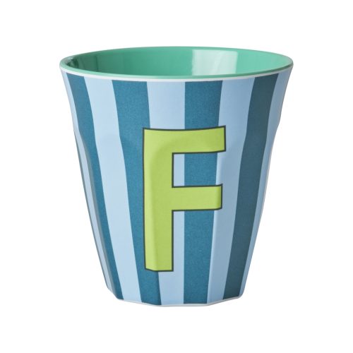 Rice cup M alfabet F blauw streep
