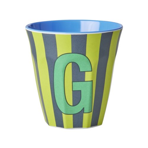 Rice cup M alfabet G blauw streep