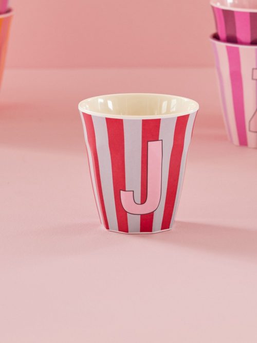 Rice cup M alfabet J roze streep
