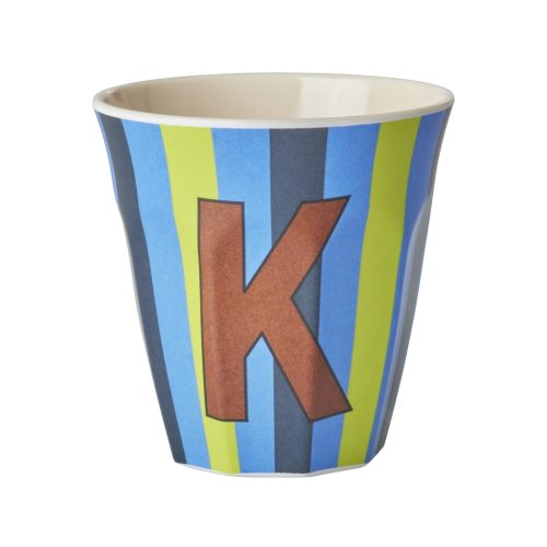 Rice cup M alfabet K blauw streep