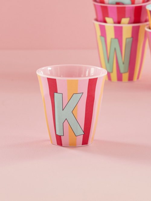 Rice cup M alfabet K roze streep