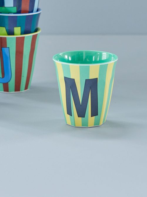 Rice cup M alfabet M blauw streep