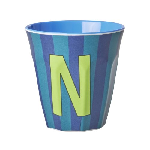 Rice cup M alfabet N blauw streep
