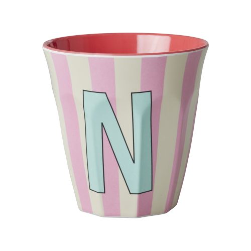 Rice cup M alfabet N roze streep