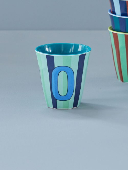 Rice cup M alfabet O blauw streep
