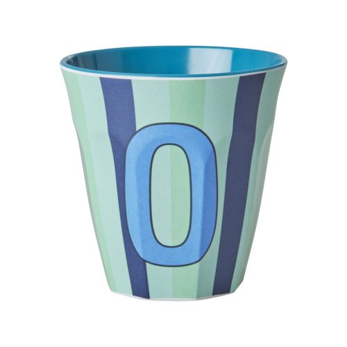 Rice cup M alfabet O blauw streep