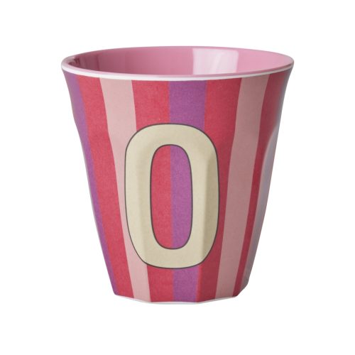 Rice cup M alfabet O roze streep