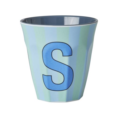 Rice cup M alfabet S blauw streep
