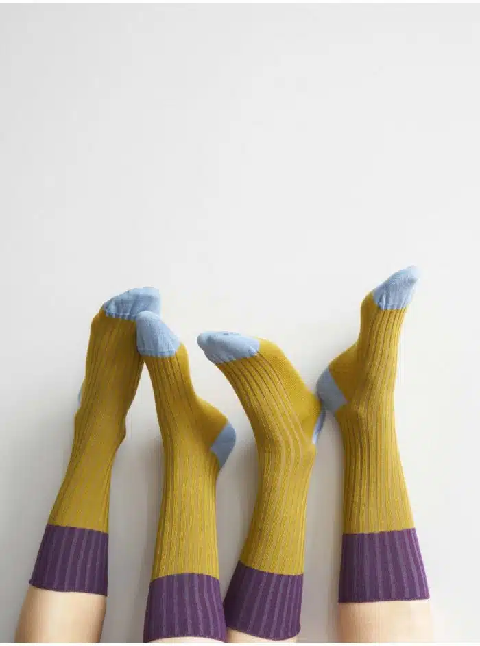 La Cerise socks Yvette Savora 42/45 paars/oker/blauw